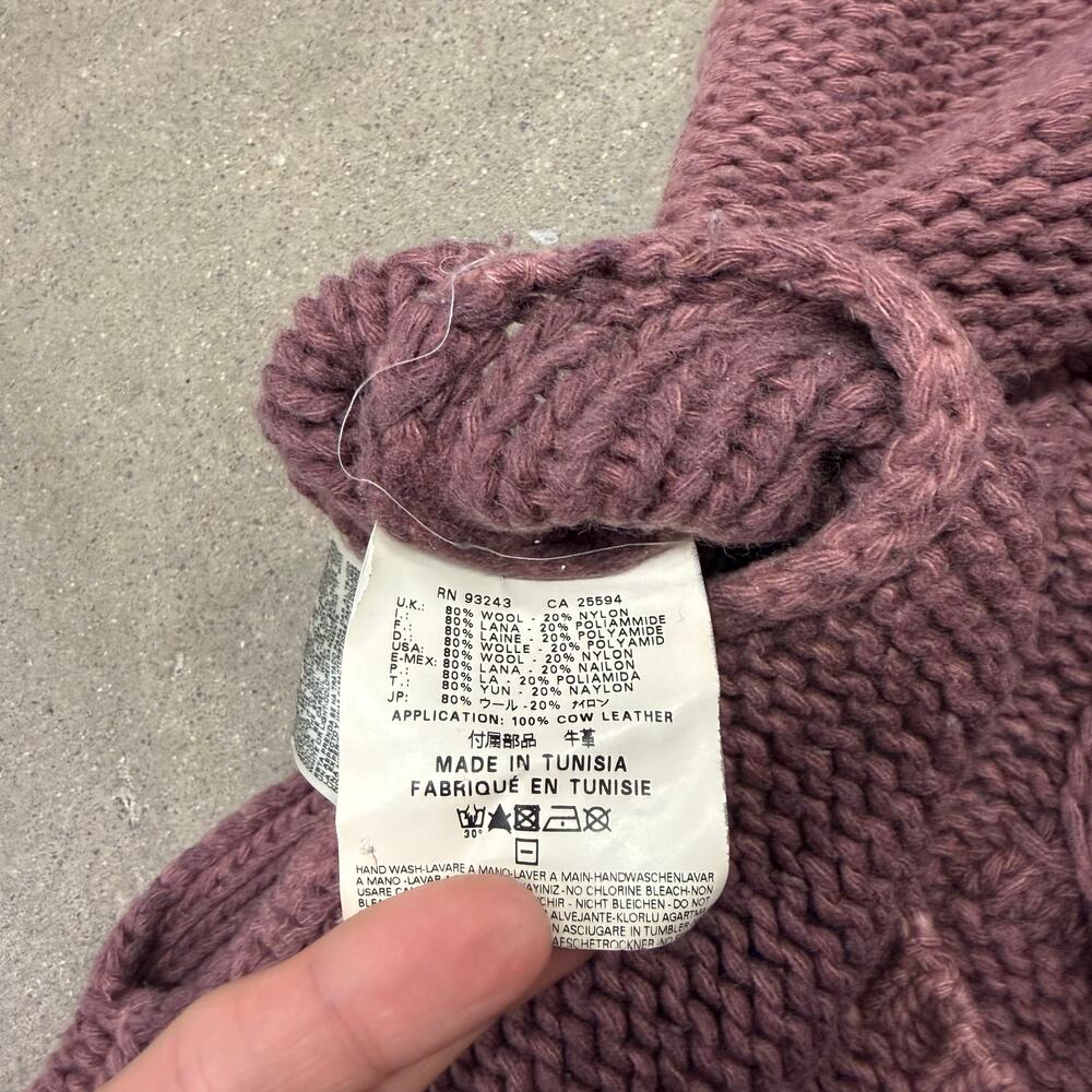 Diesel Mauve Wool Blend Weaved Knitted Poncho Hooded Asymmetric Hem Size Small - Picture 2 of 8